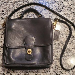 Black Leather Vintage Coach Crossbody